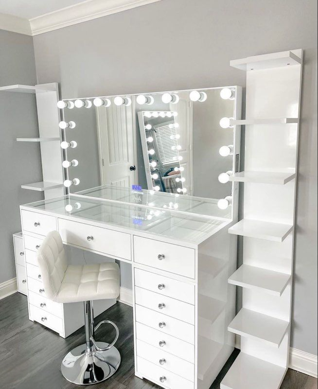 Coiffeuse avec Miroir & Rangement